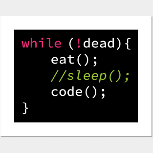 Funny Coding Computer Science Programmer Eat Sleep Code Posters and Art